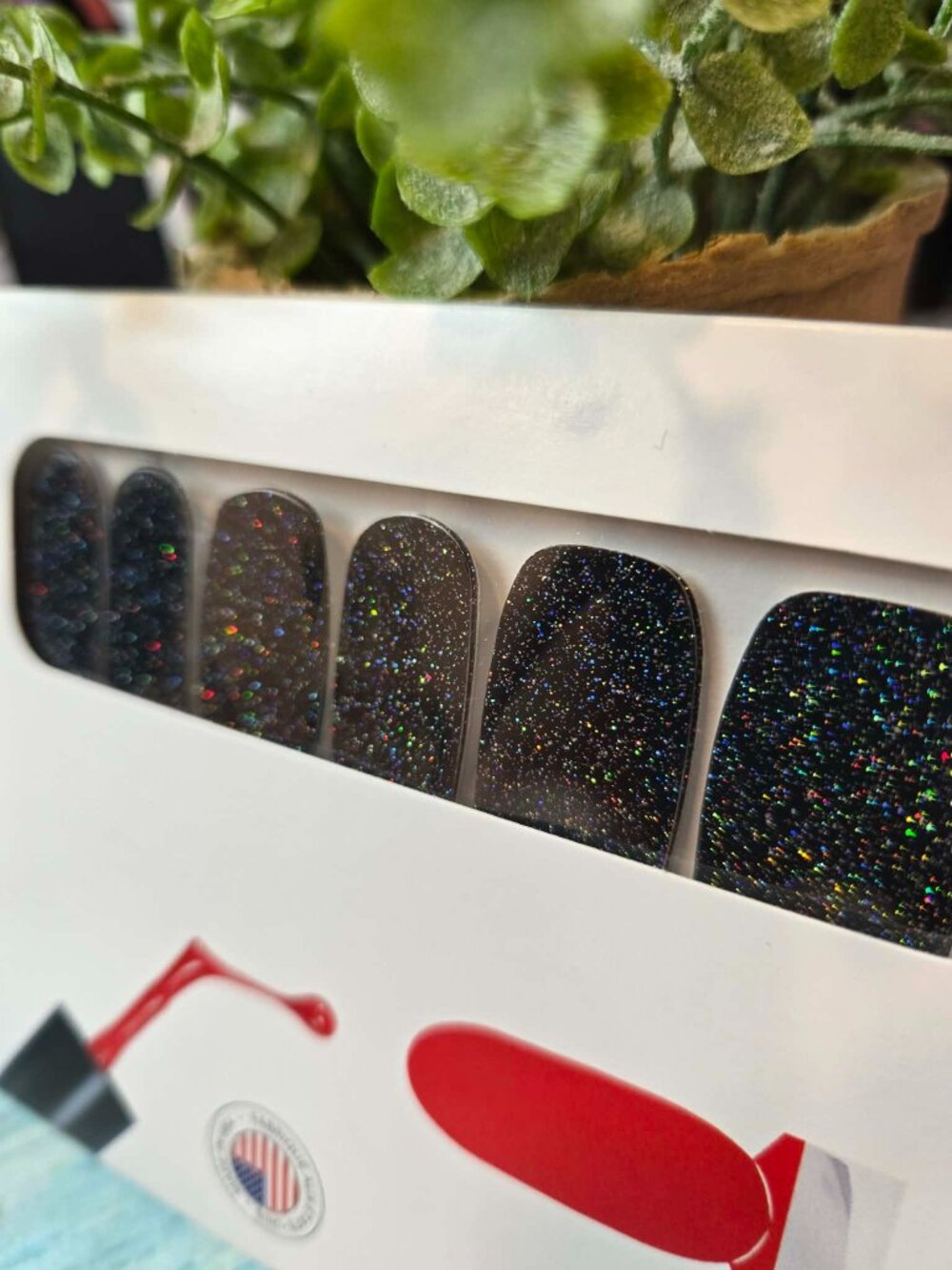 Color Street Black Glitter Press On Nails